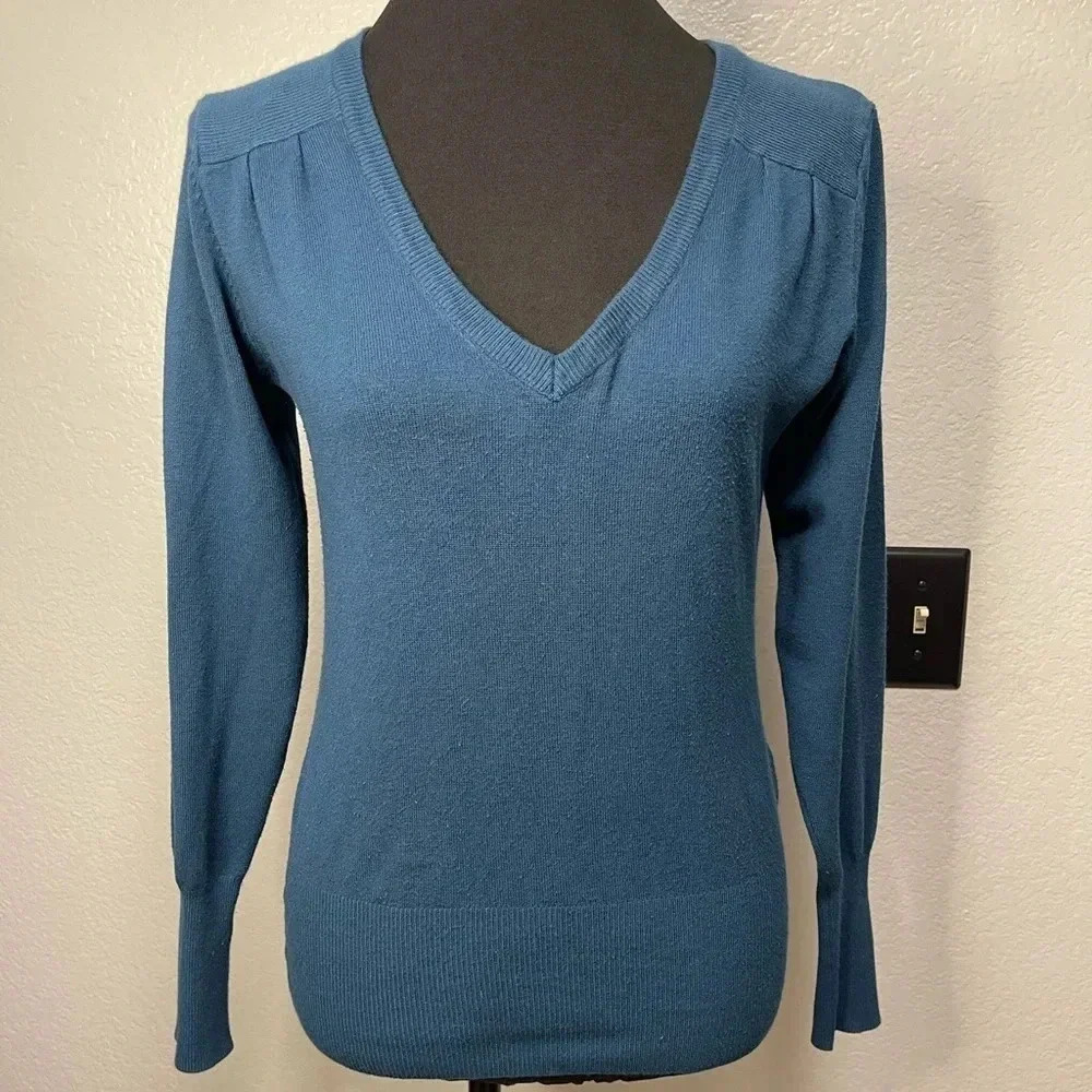 Forever 21 Dark Teal Vneck Sweater LARGE